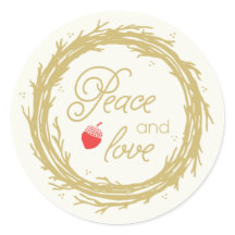 Vrede en Liefde Holiday Gift Label Stickers