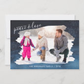 Vrede en liefde | Kerstmis Lijst penselen Feestdagenkaart (Voorkant)