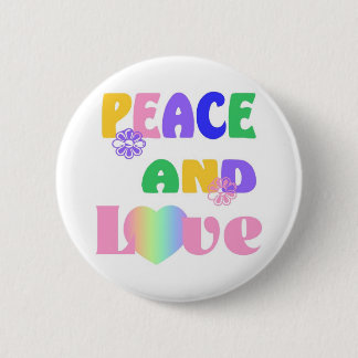 Vrede en Liefde Knop Ronde Button 5,7 Cm