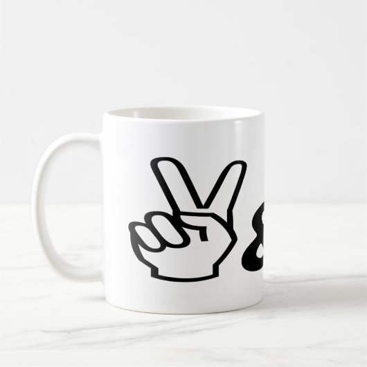 Vrede en liefde koffiemok (Links)