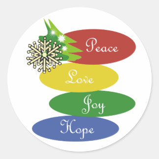 Vrede en liefde met Kerstmis Ronde Sticker