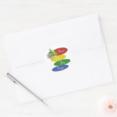 Vrede en liefde met Kerstmis Ronde Sticker (Envelop)