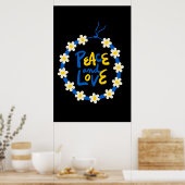 Vrede en liefde Oekraïne - Bloed - adem Poster (Keuken)