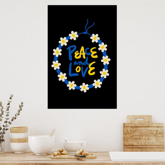 Vrede en liefde Oekraïne - Bloed - adem Poster (Keuken)