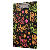 Vrede en liefde over Slogan Art Klembord (Links)