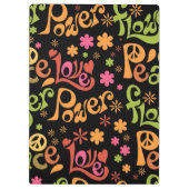 Vrede en liefde over Slogan Art Klembord (Achterkant)