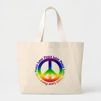 Vrede en liefde overal grote tote bag
