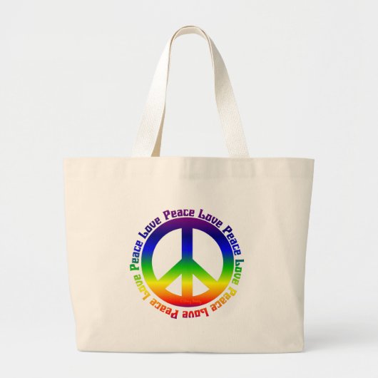 Vrede en liefde overal grote tote bag (Voorkant)