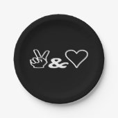 Vrede en liefde papieren bordje (Voorkant)