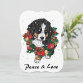 Vrede en Liefde Puppy Feestdagenkaart (Staand voorkant)