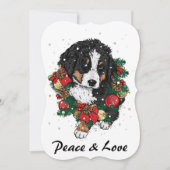 Vrede en Liefde Puppy Feestdagenkaart (Voorkant)