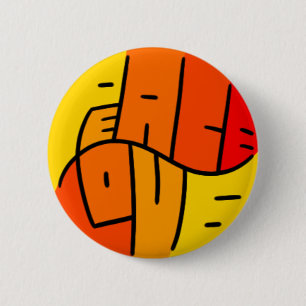 Vrede en liefde ronde button 5,7 cm