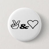 Vrede en liefde ronde button 5,7 cm (Voorkant)