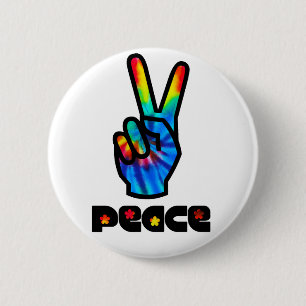 Vrede en Liefde Ronde Button 5,7 Cm