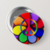 Vrede en liefde_ ronde button 7,6 cm (Voorkant /achterkant)