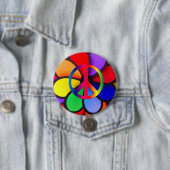 Vrede en liefde_ ronde button 7,6 cm (In situ)