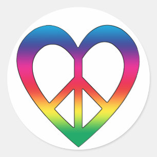 Vrede en liefde ronde sticker