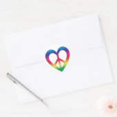 Vrede en liefde ronde sticker (Envelop)