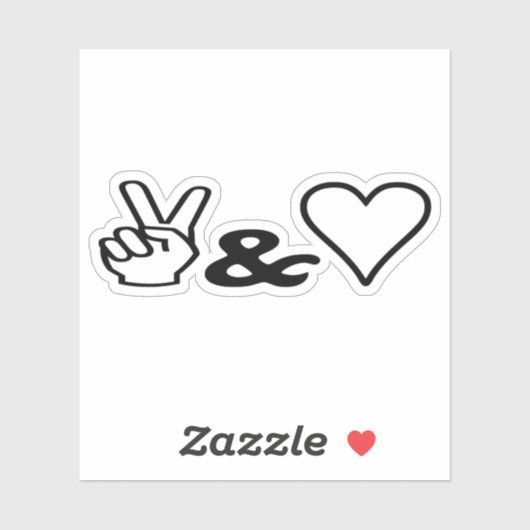 Vrede en liefde sticker (Vel)