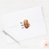 Vrede en liefde sticker - Chibi kunst (Envelop)