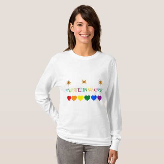 Vrede en liefde t-shirt (Voorkant volledig)