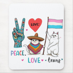 Vrede en liefde transgender LGBTQ transgender Muismat