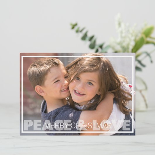 Vrede en Liefde Vakantie Fotokaart Feestdagenkaart (Staand voorkant)