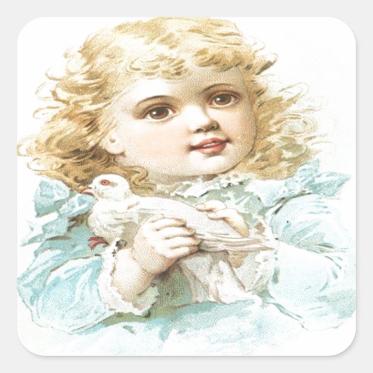 Vrede en liefde vierkante sticker (Voorkant)