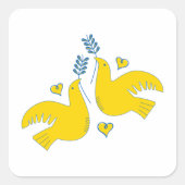 Vrede en liefde vierkante sticker (Voorkant)