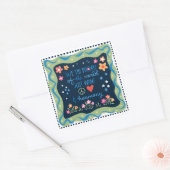 Vrede en liefde voor de wereld vierkante sticker (Envelop)