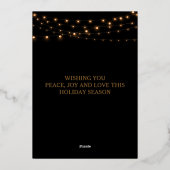 Vrede en liefde voor Kerstmis, foto modern minimaa Folie Feestdagenkaart (Achterkant)