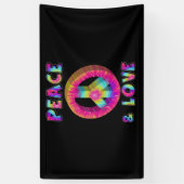 Vrede en liefde voor Tie Dye Vredesbord Spandoek (Verticaal)