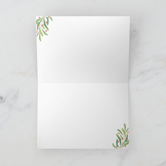 Vrede en liefde | Waterverf Mistletoe Feestdagen Kaart (Binnen)