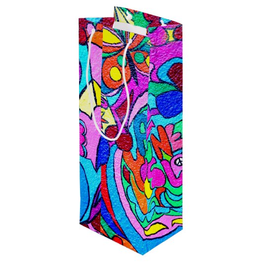 vrede en liefde wijn cadeautas (Achterkant Gekanteld)