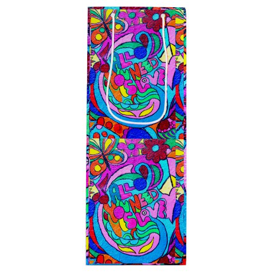 vrede en liefde wijn cadeautas (Voorkant)