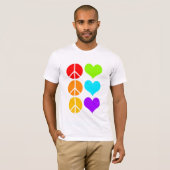 vrede en liefde . [wit] t-shirt (Voorkant volledig)