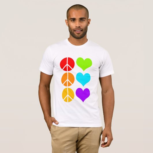 vrede en liefde . [wit] t-shirt (Voorkant volledig)