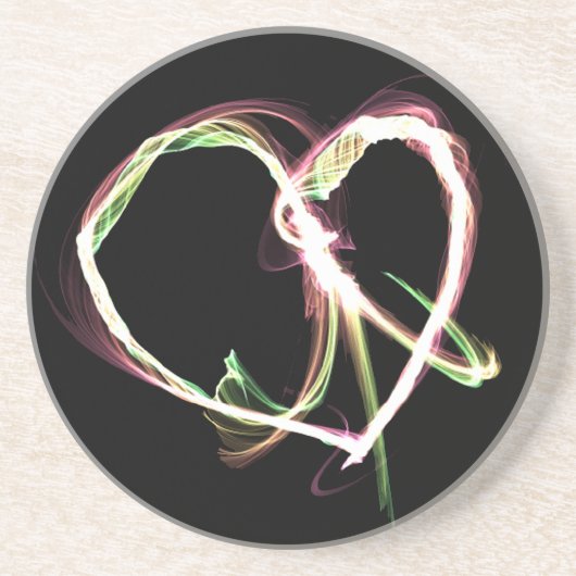 Vrede en liefde zwart zandsteen onderzetter (Voorkant)