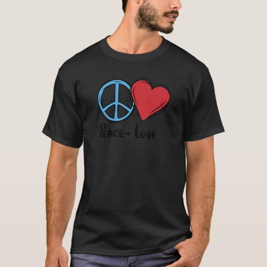 Vrede en liefdeshippie drijvende kracht vrede op a t-shirt (Voorkant)