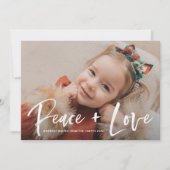 Vrede- en liefdespenseel met foto's feestdagenkaart (Voorkant)