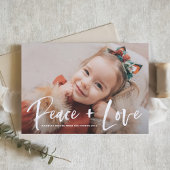 Vrede- en liefdespenseel met foto's feestdagenkaart