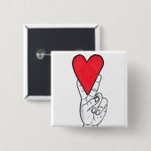 Vrede- en liefdesplein vierkante button 5,1 cm (Voorkant /achterkant)