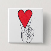 Vrede- en liefdesplein vierkante button 5,1 cm (Voorkant)