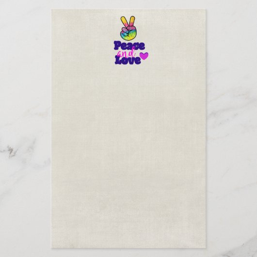 Vrede- en liefdestipografie Rainbow Hand Peace Sig Briefpapier (Voorkant)