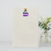 Vrede- en liefdestipografie Rainbow Hand Peace Sig Briefpapier (Staand voorkant)