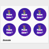 Vrede- en liefdestipografie Rainbow Hand Peace Sig Ronde Sticker (Vel)