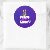 Vrede- en liefdestipografie Rainbow Hand Peace Sig Ronde Sticker (Tas)