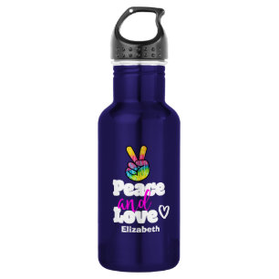 Vrede- en liefdestipografie Rainbow Hand Peace Sig Waterfles