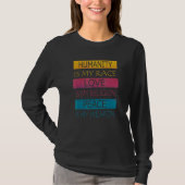 Vrede en liefdevol ontwerp voor gelijkheid t-shirt (Voorkant)