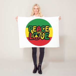 VREDE EN LOVE, reggagestijl Fleece Deken